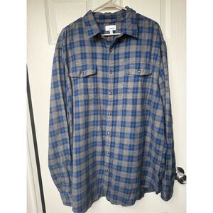Sonoma Men's XL Blue Gray Flannel Button Down Double Breasted Outerwear